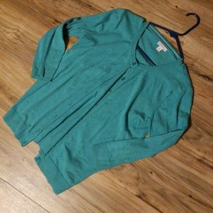 Teal cardigan